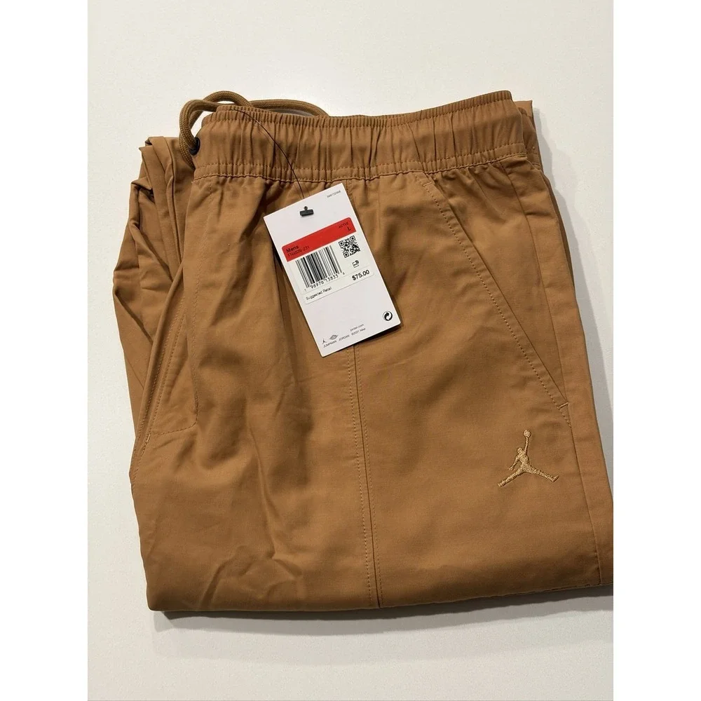 Jordan Essentials Woven Pants Mens Brown Large Jogger Cargo FN4539-231